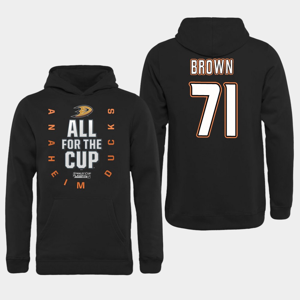 NHL Men Anaheim Ducks #71 Brown Black All for the Cup Hoodie->anaheim ducks->NHL Jersey